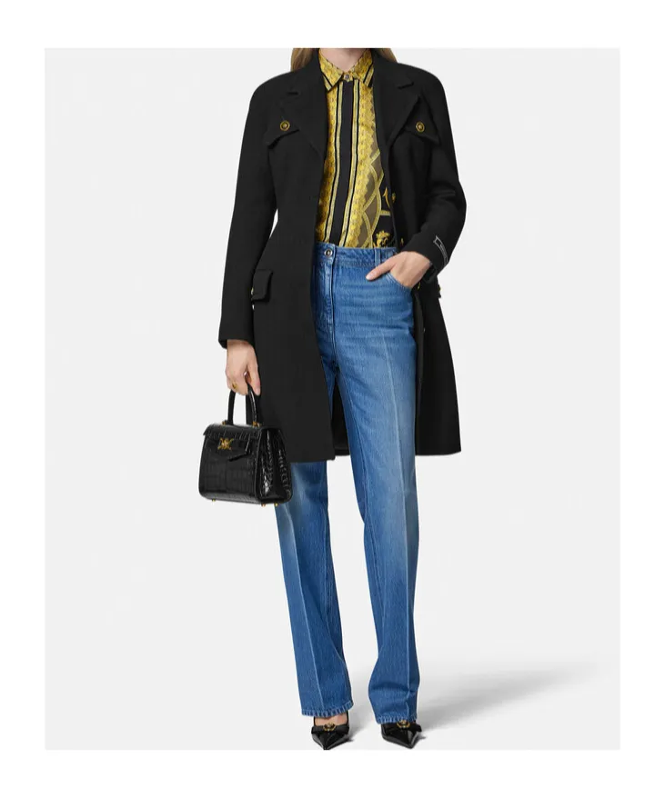 Pattern-Printed Long-Sleeved Shirt