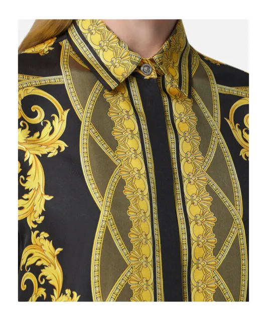 Pattern-Printed Long-Sleeved Shirt