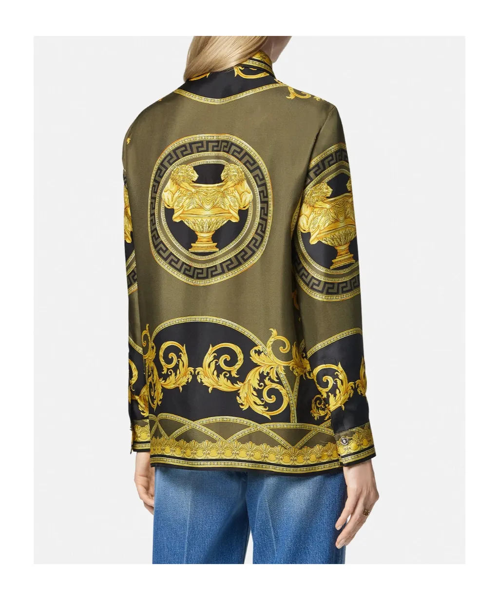 Pattern-Printed Long-Sleeved Shirt