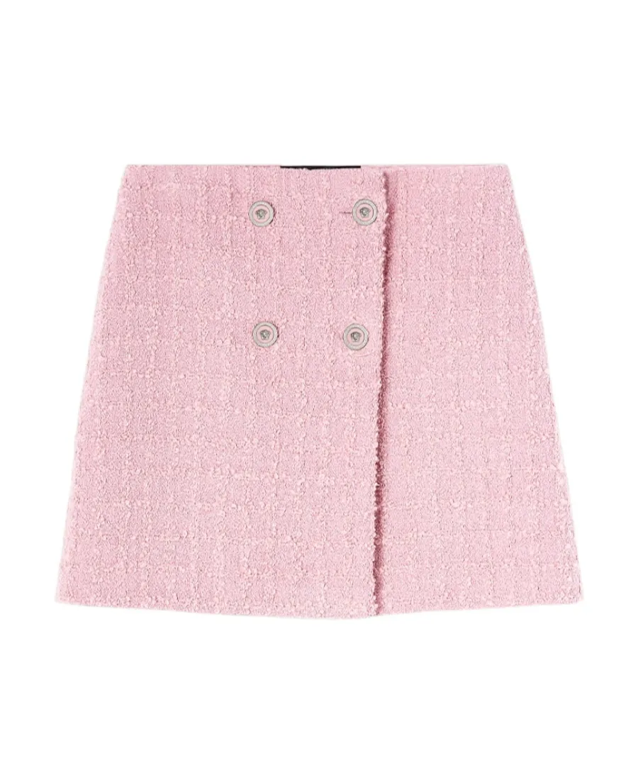 High-Waist Tweed Mini Skirt