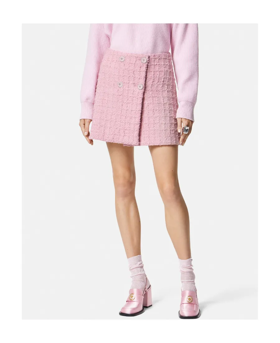 High-Waist Tweed Mini Skirt