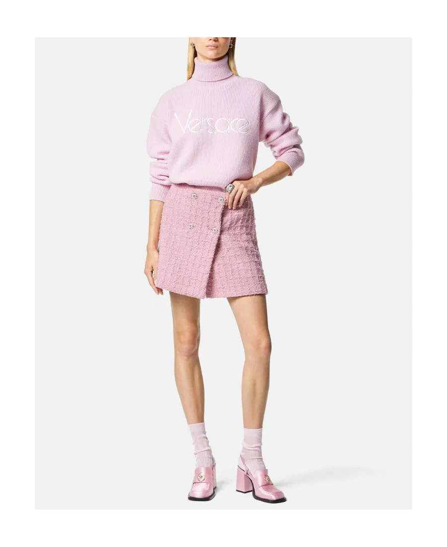 High-Waist Tweed Mini Skirt