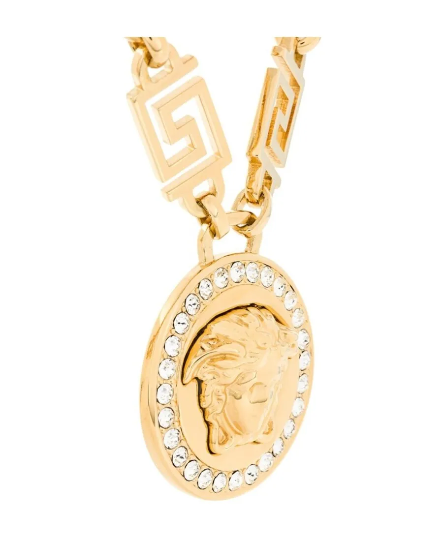 Medusa Greca Embellished Chained Necklace
