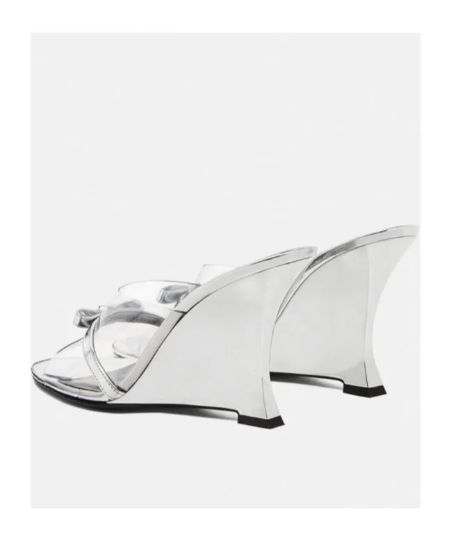 Gianni Ribbon 95Mm Wedge Mules
