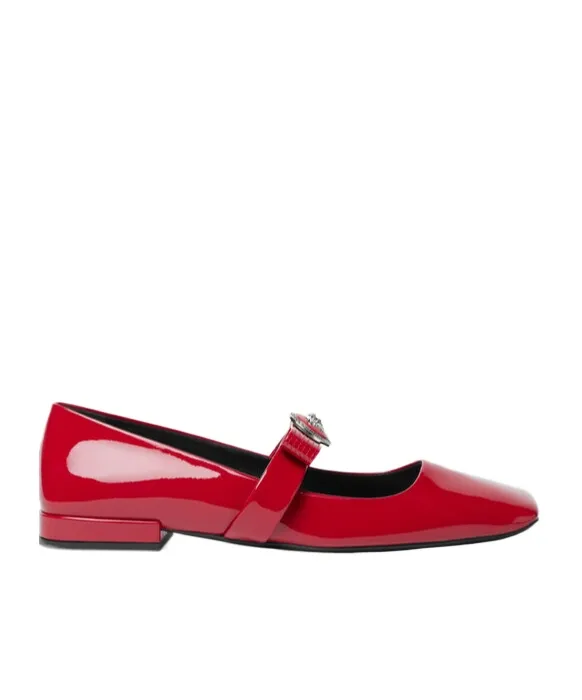 Gianni Ribbon Square-Toe Ballerina Shoes