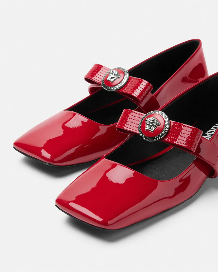 Gianni Ribbon Square-Toe Ballerina Shoes