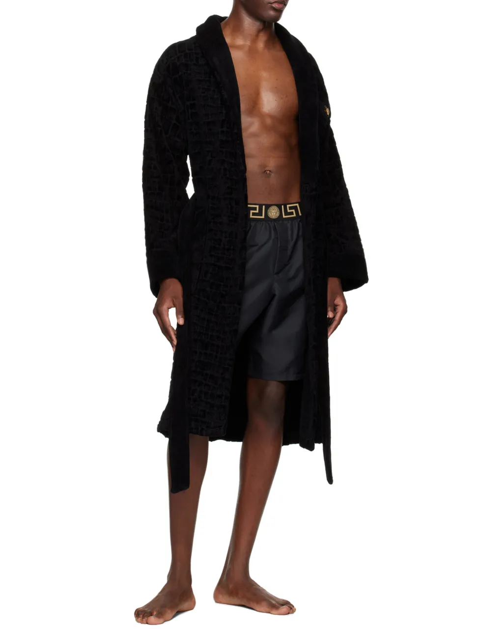 Long-Sleeved Belted Bathrobe