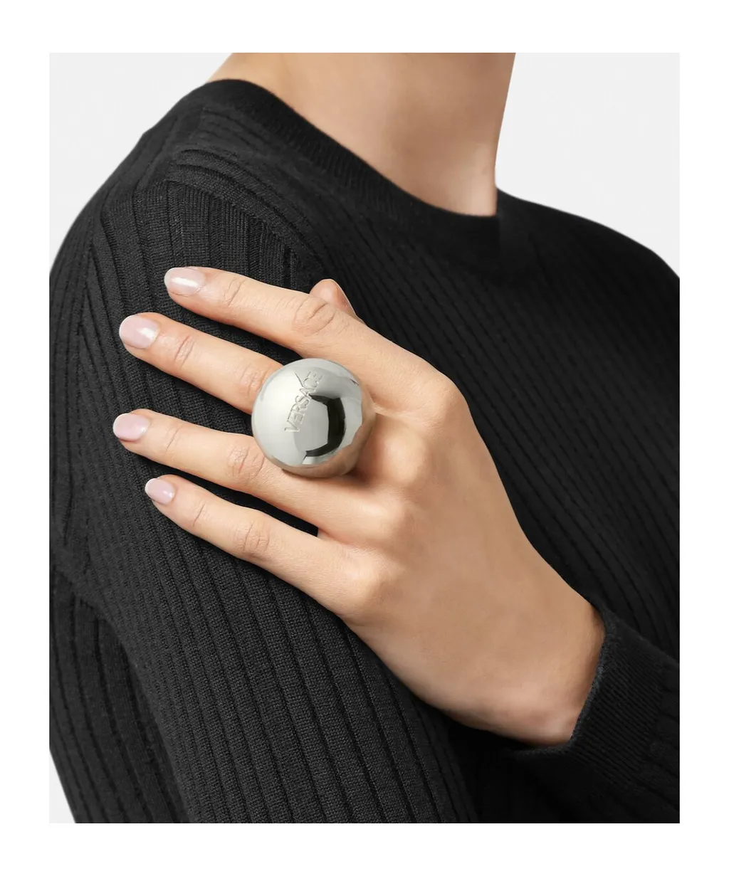 Sphere Logo-Engraved Polished Finish Ring