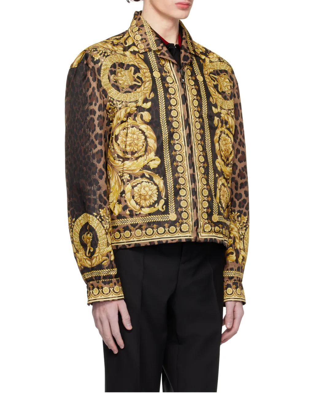 Barocco-Printed Zipped Jacket