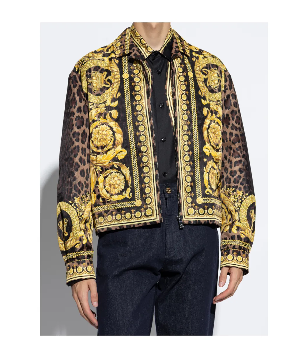 Barocco-Printed Zipped Jacket