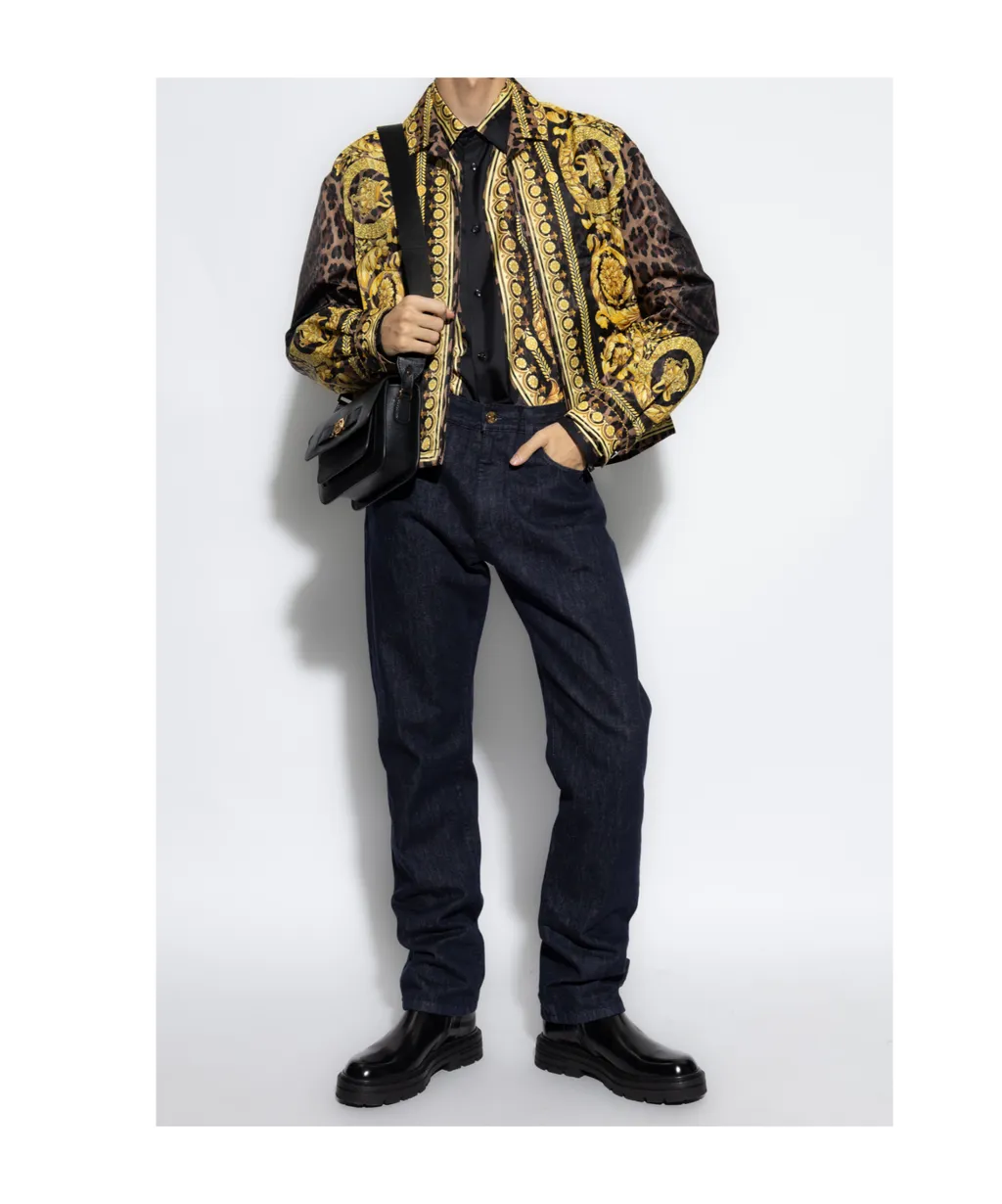Barocco-Printed Zipped Jacket