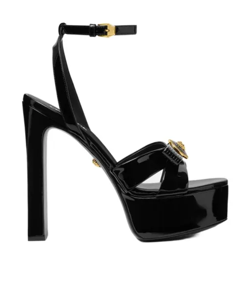 Medusa Head Motif High-Heeled Sandals