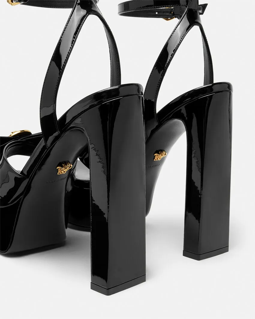 Medusa Head Motif High-Heeled Sandals