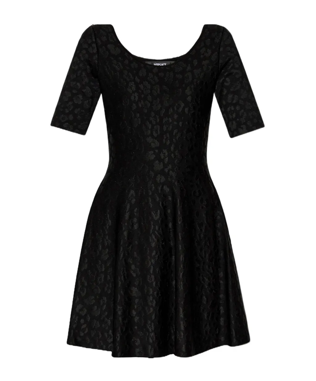 Short-Sleeved Flared Dress