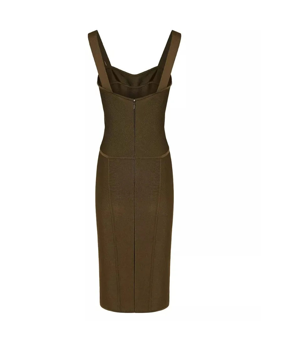 Safety Pin-Detail Midi Dress