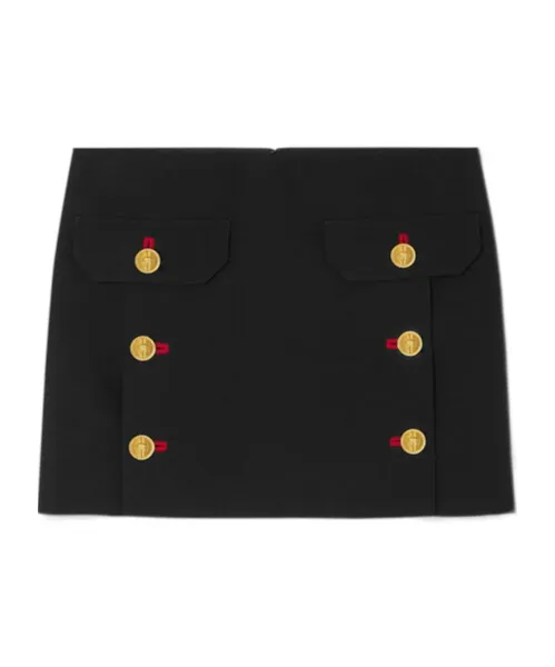 Medusa Head-Button Mid-Rise Mini Skirt