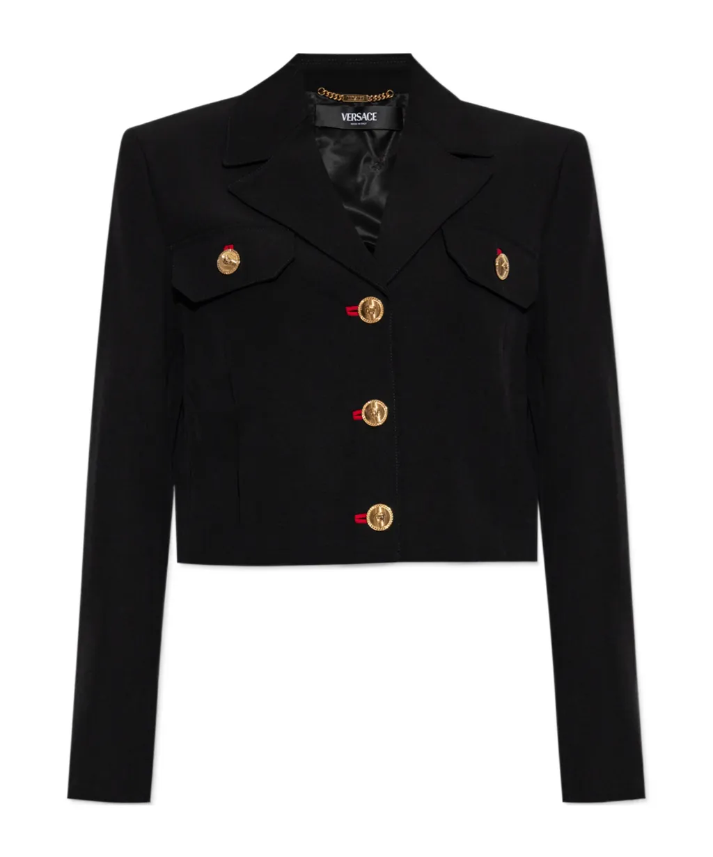 Button-Up Cropped Blazer