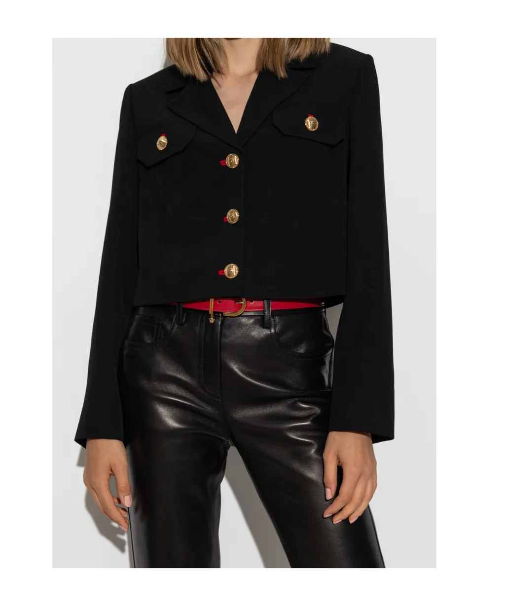 Button-Up Cropped Blazer