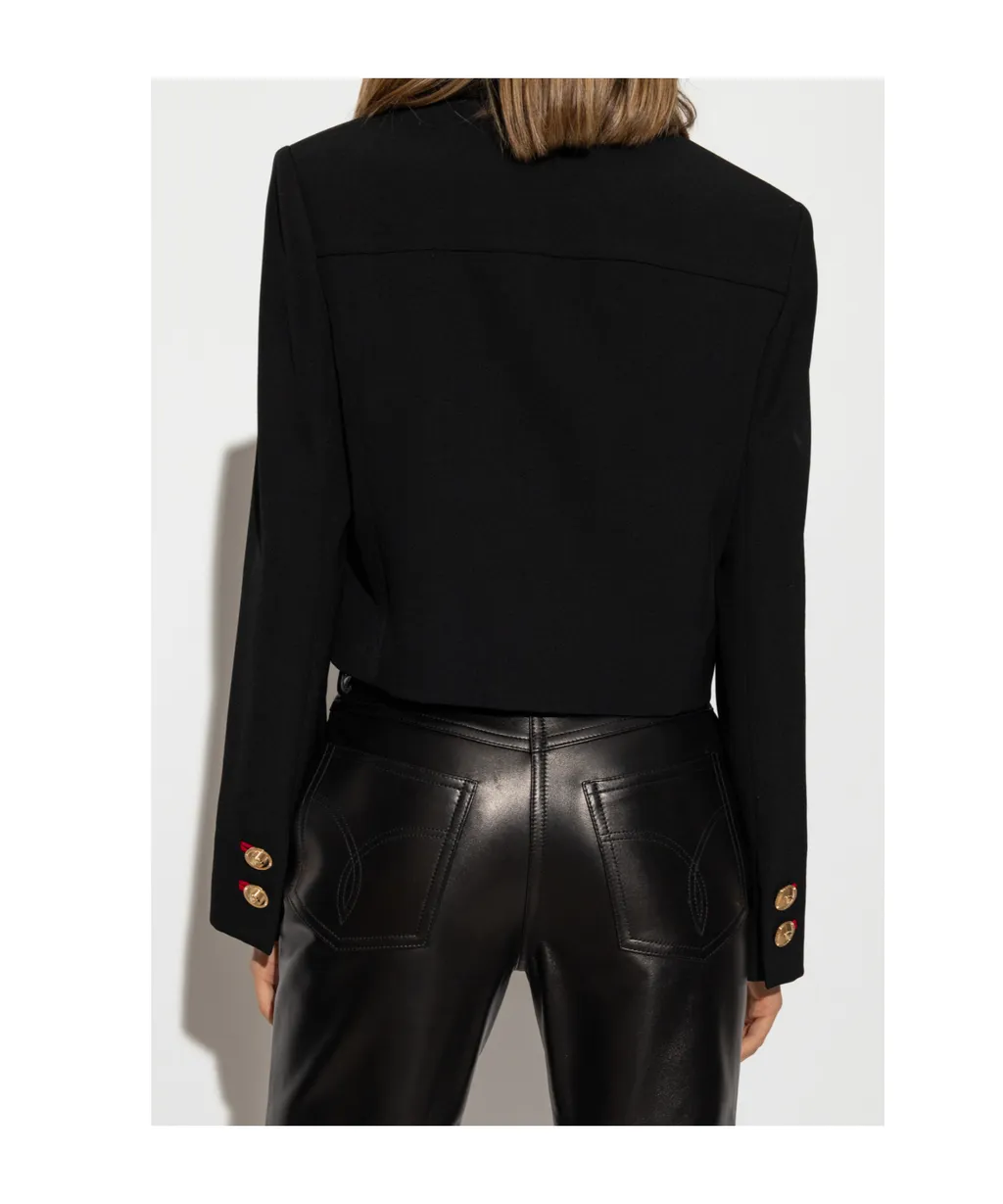 Button-Up Cropped Blazer