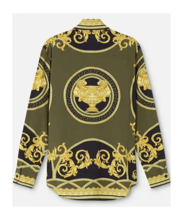 Barocco-Printed Button-Up Shirt