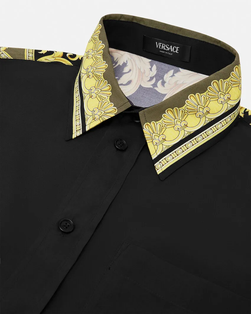 Barocco-Printed Button-Up Shirt