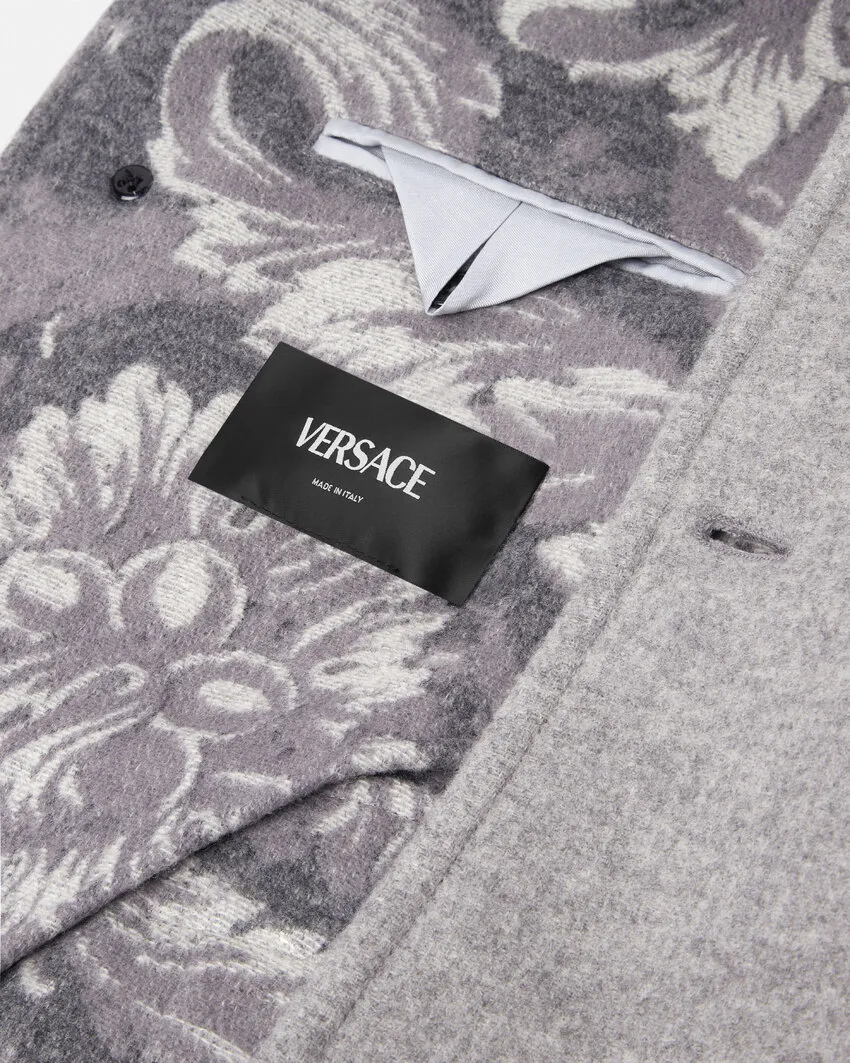 Logo-Embroidered Button-Up Blouson Jacket