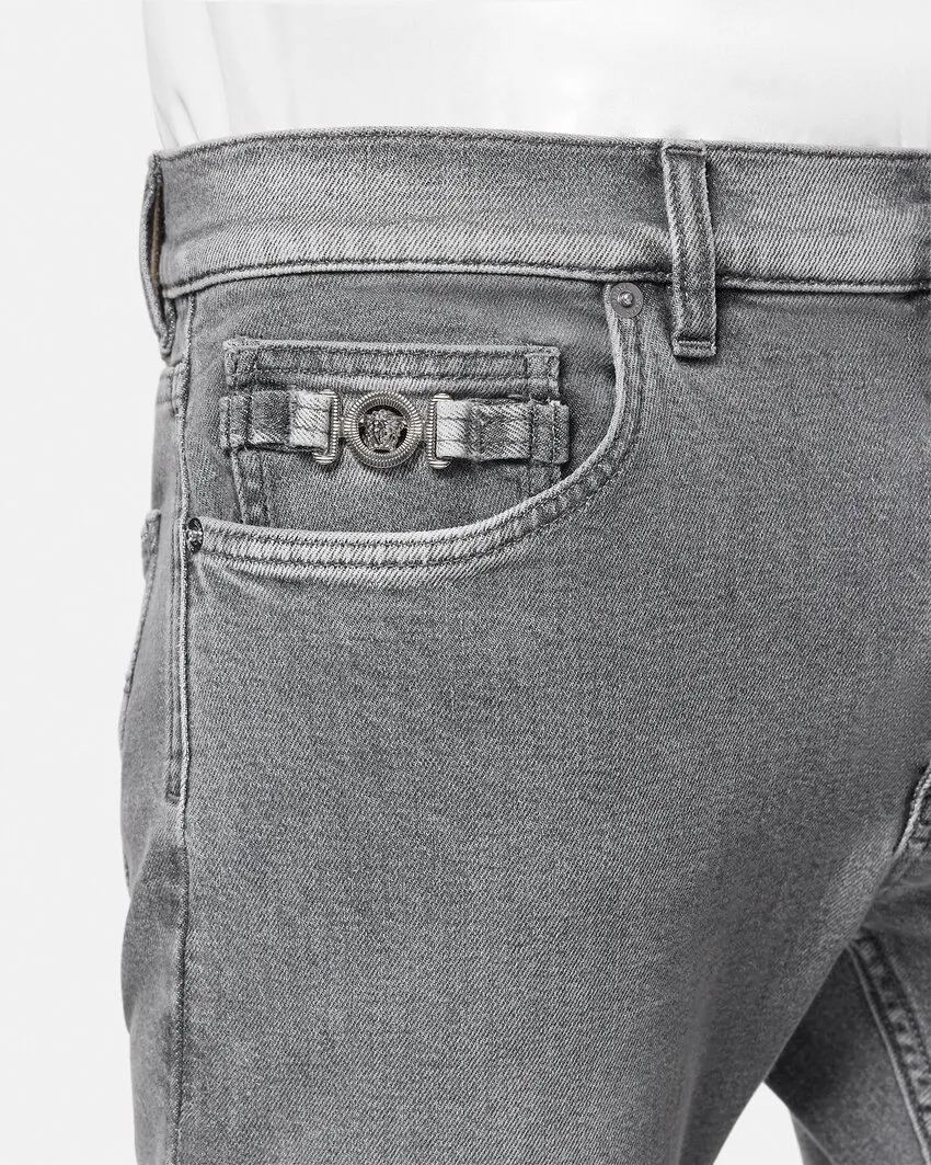 Logo-Patch Skinny Jeans
