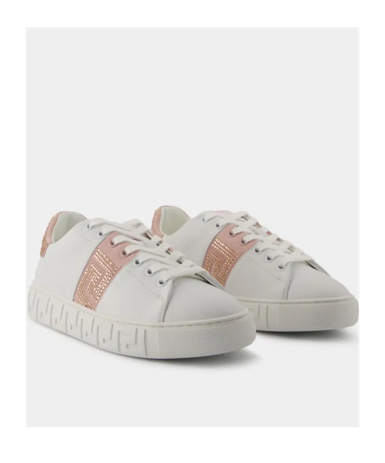 Greca Embellished Lace-Up Sneakers