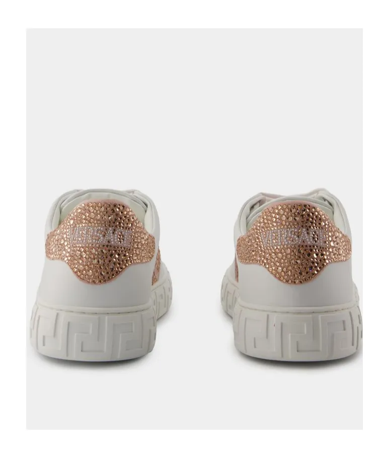 Greca Embellished Lace-Up Sneakers