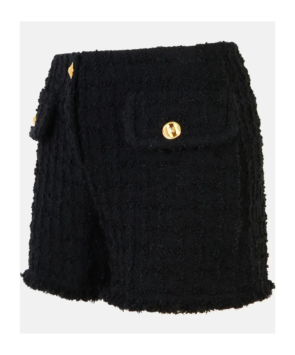 Fringed Hem Blend Shorts