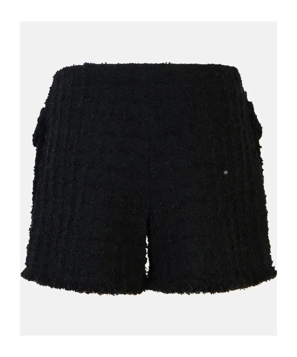 Fringed Hem Blend Shorts