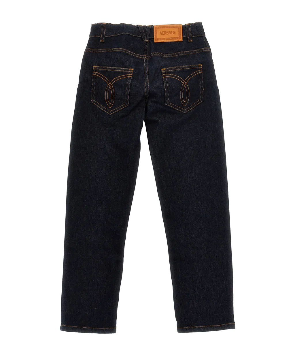 Logo Patch Mid-Rise Straight-Leg Jeans