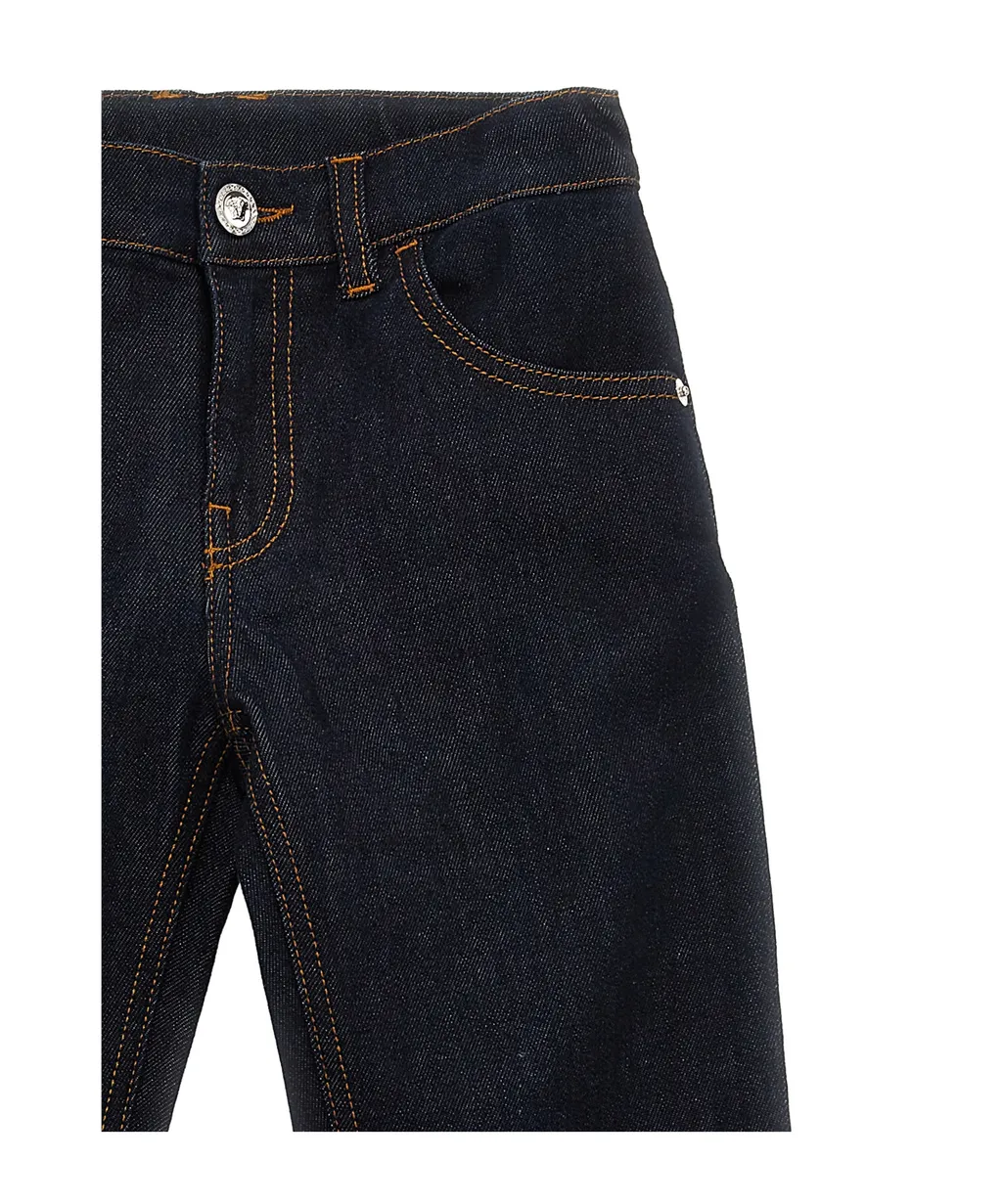 Logo Patch Mid-Rise Straight-Leg Jeans