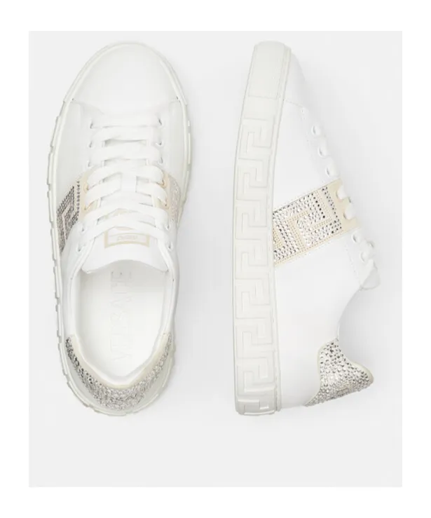 Greca Embellished Lace-Up Sneakers