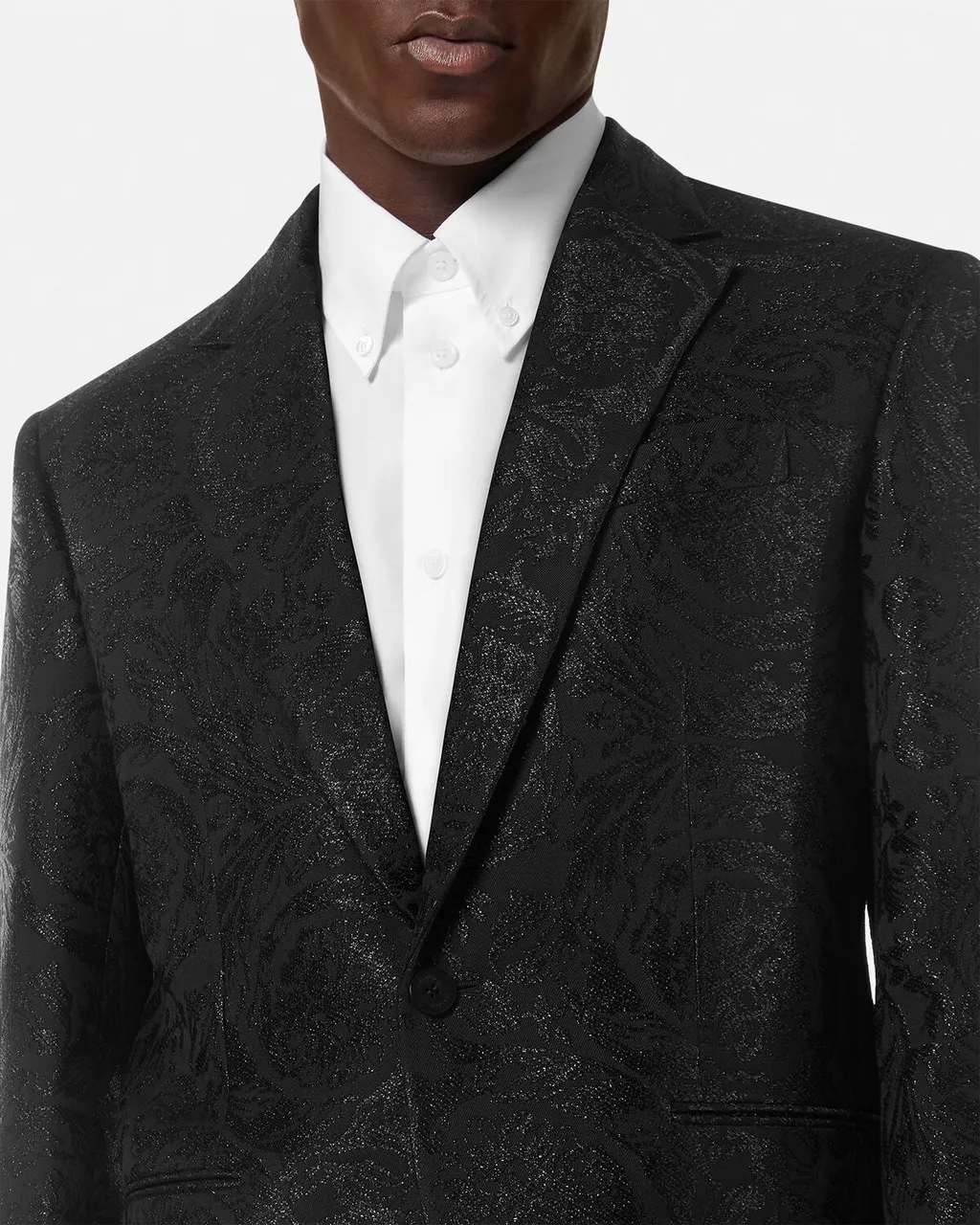 Metallic-Paisley Single-Breasted Tailored Blazer