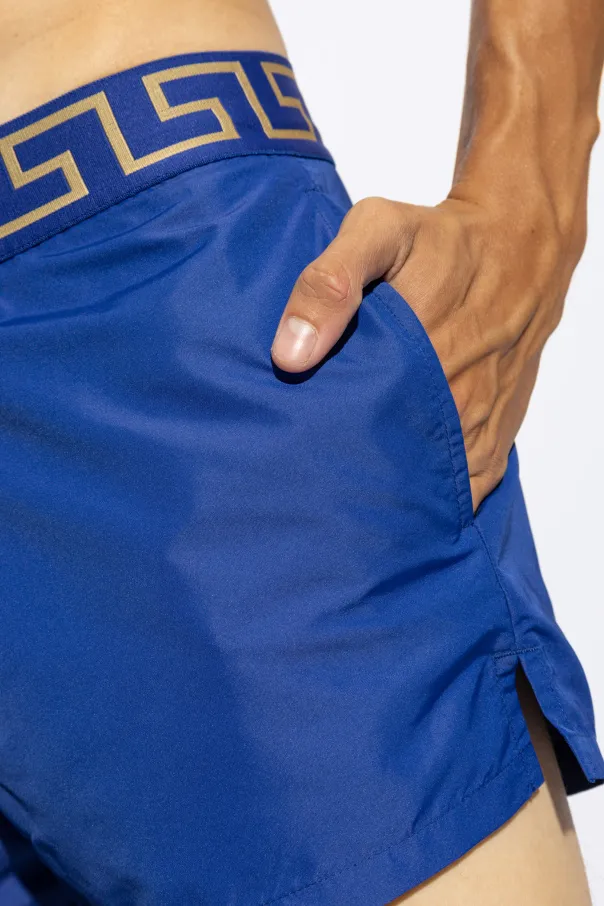 Greca-Waistband Swim Shorts
