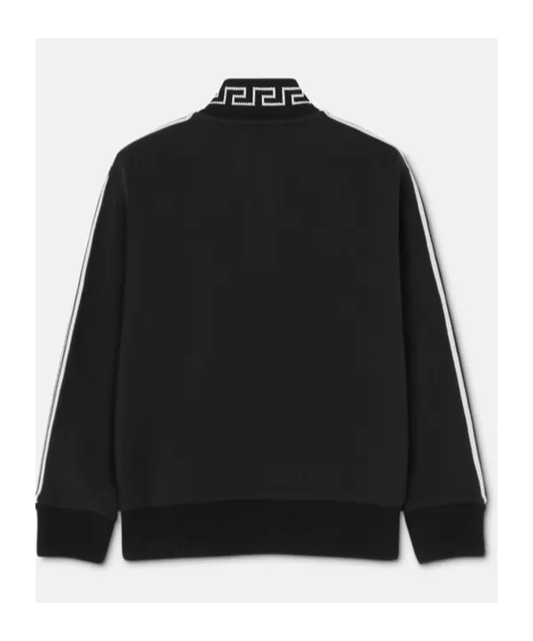 Greca-Detail Zip-Up Sweatshirt
