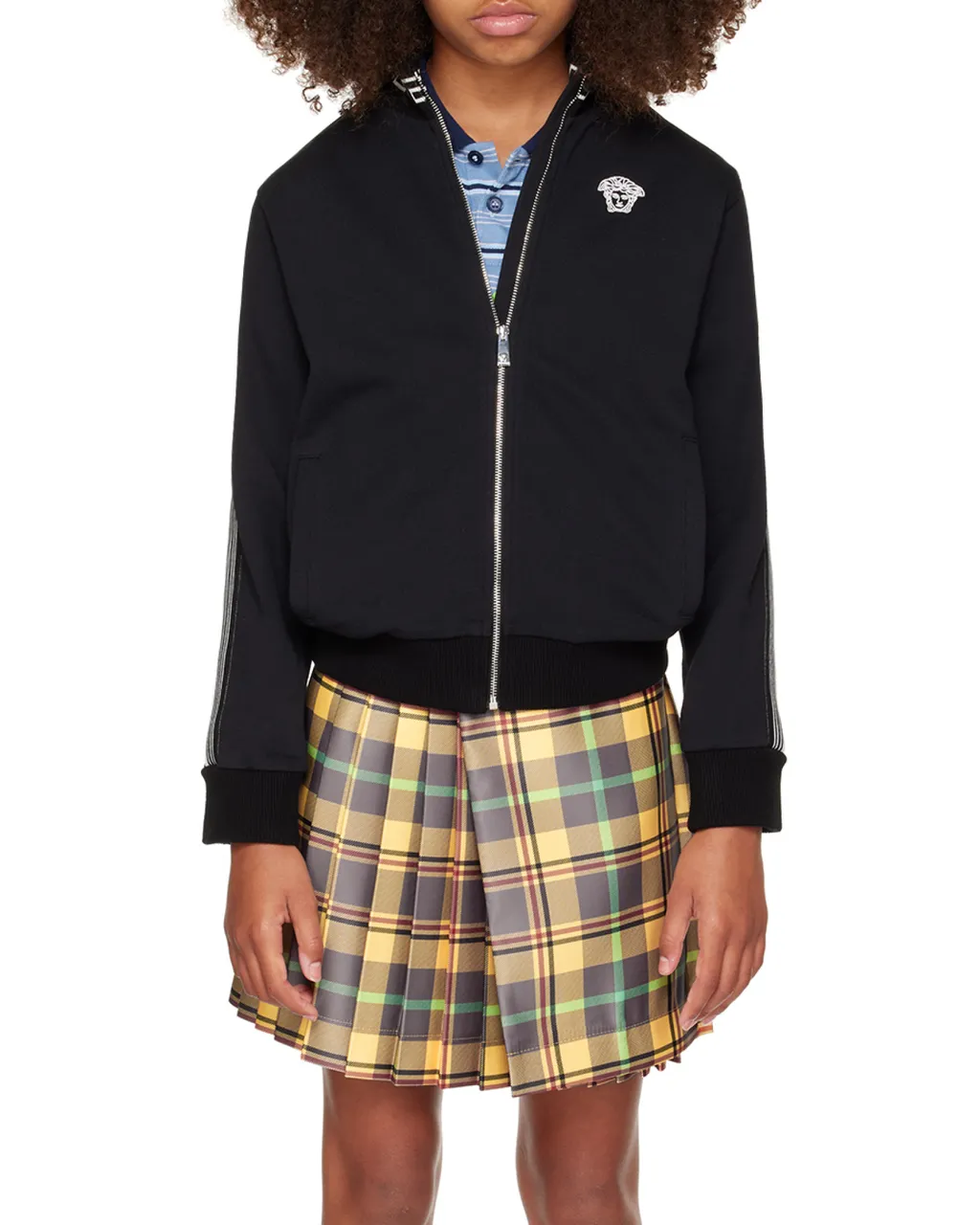 Greca-Detail Zip-Up Sweatshirt