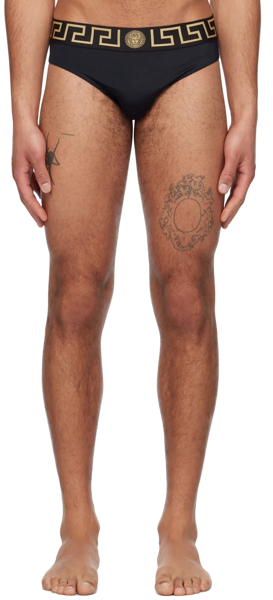 Greca Border Stretched Swim Shorts