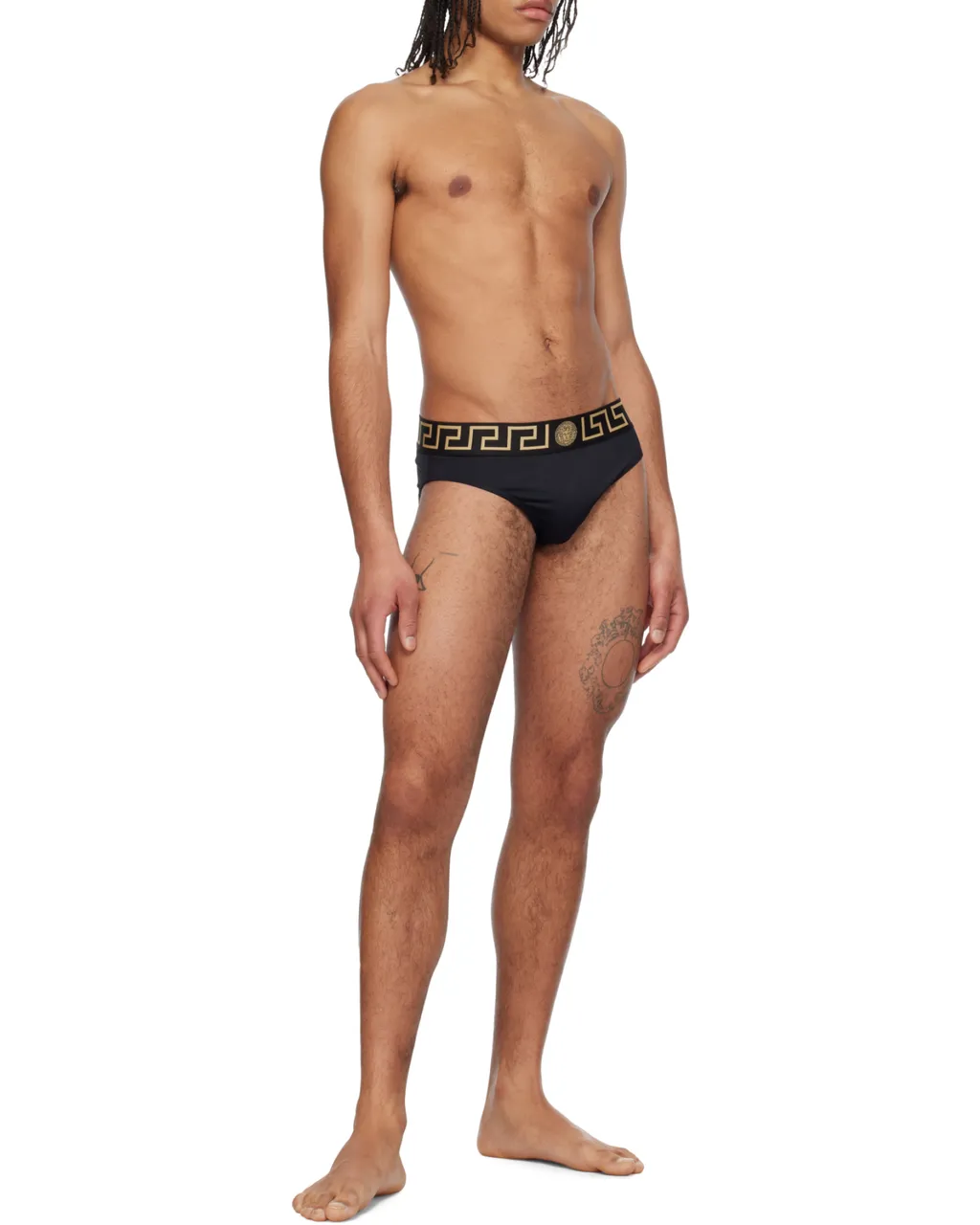 Greca Border Stretched Swim Shorts