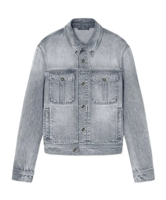 Medusa Head-Buttons Long-Sleeved Denim Jacket