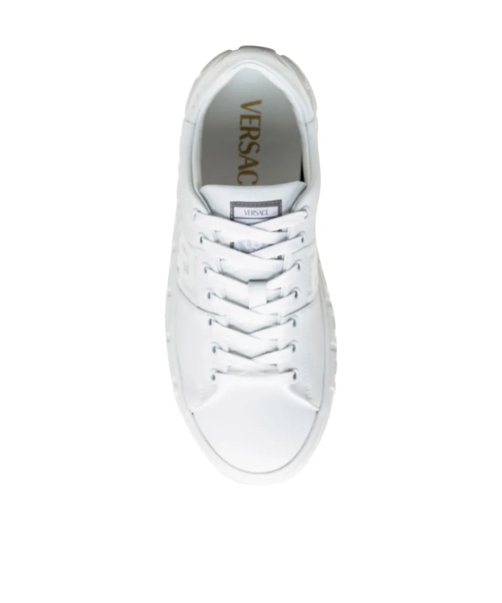 Greca-Embellished Lace-Up Sneakers