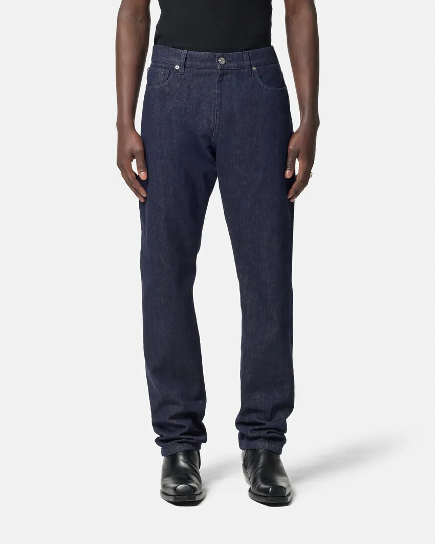 Logo-Patch Straight Leg Jeans