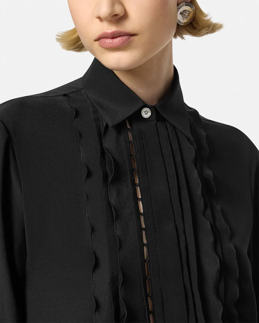 Ruffled Long-Sleeved Shirt