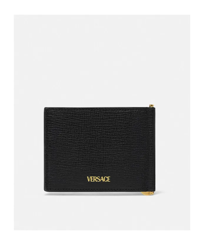 Logo-Plaque Bi-Fold Clip Wallet