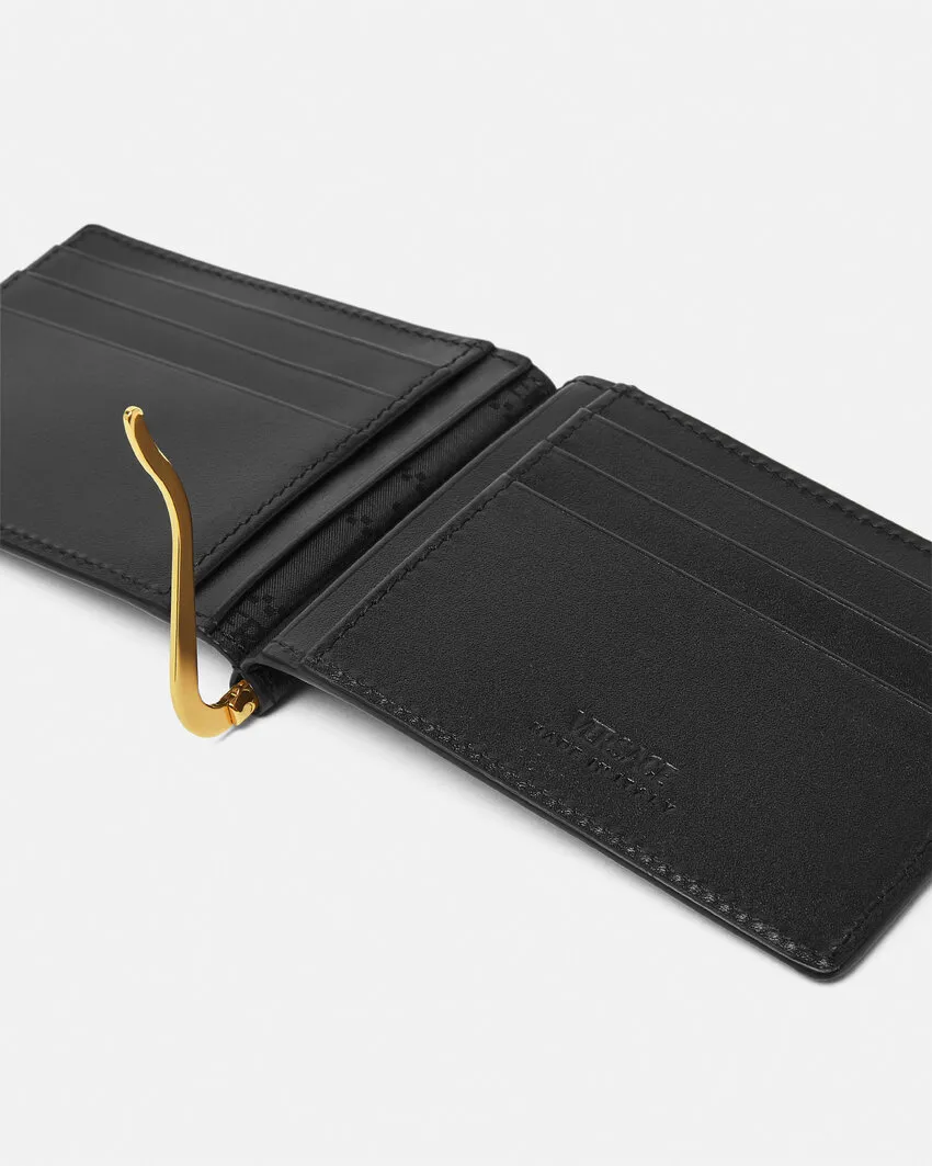 Logo-Plaque Bi-Fold Clip Wallet