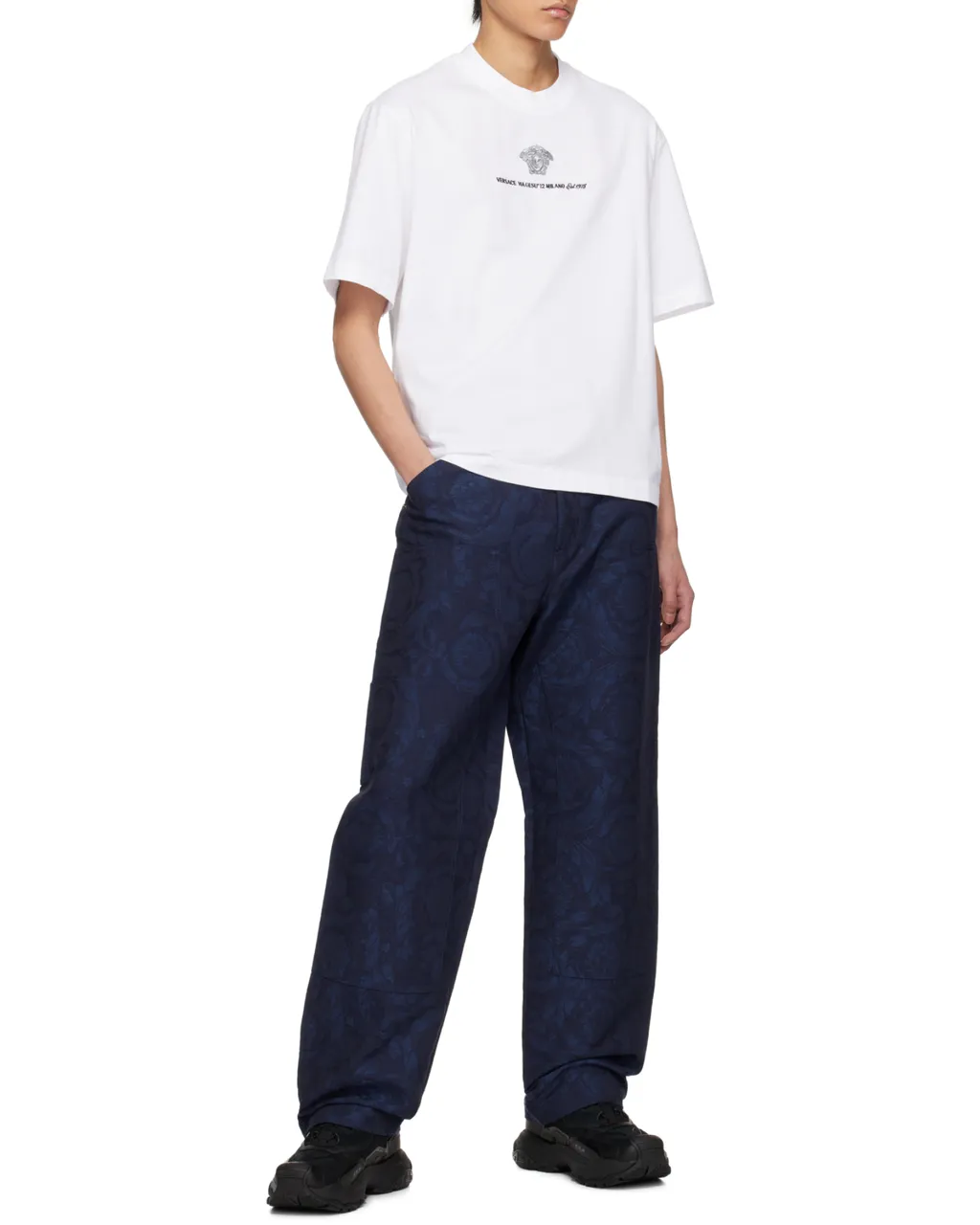 Medusa Milano Embroidered Crewneck T-Shirt