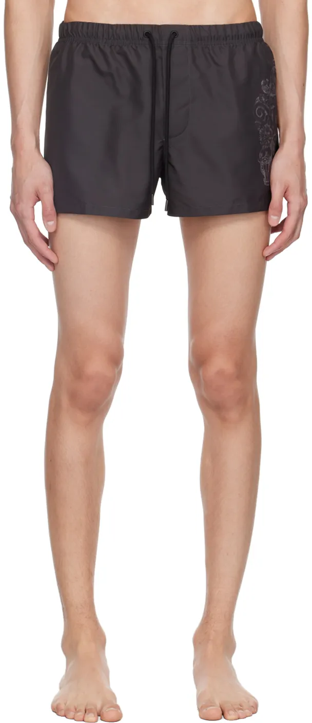 Drawstring Logo Swimming Trunks