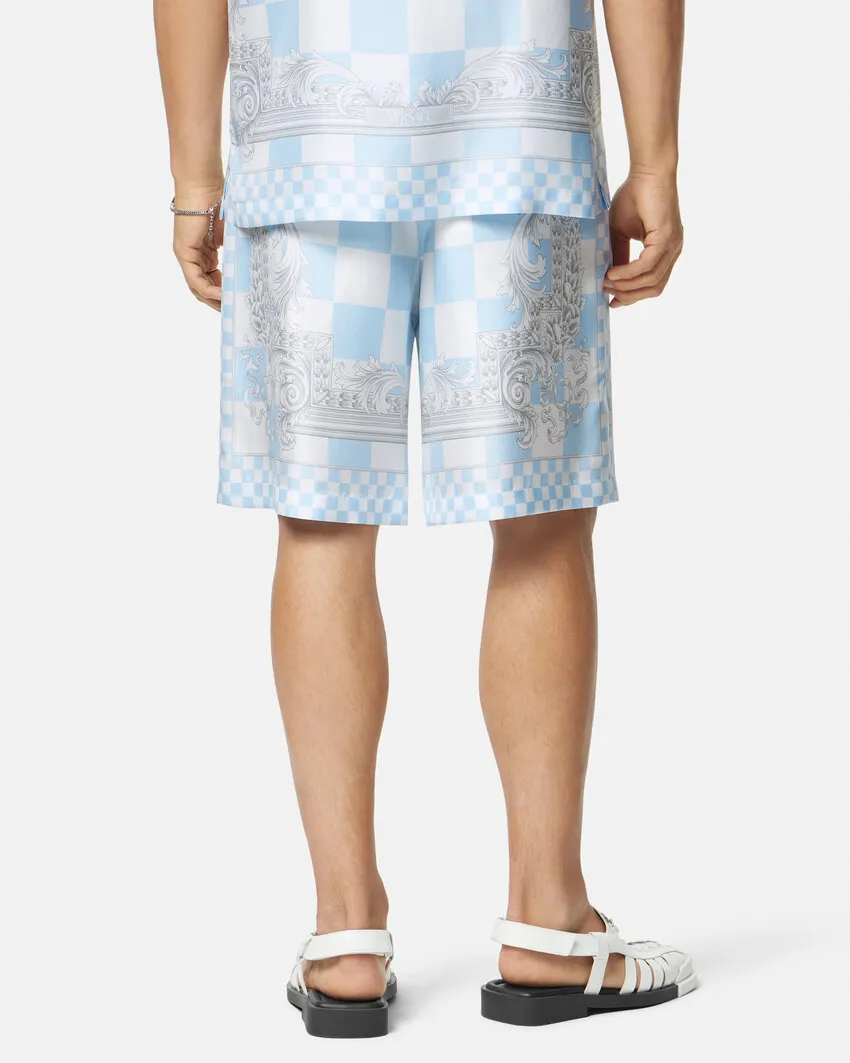 Barocco Check-Printed Knee-Length Shorts