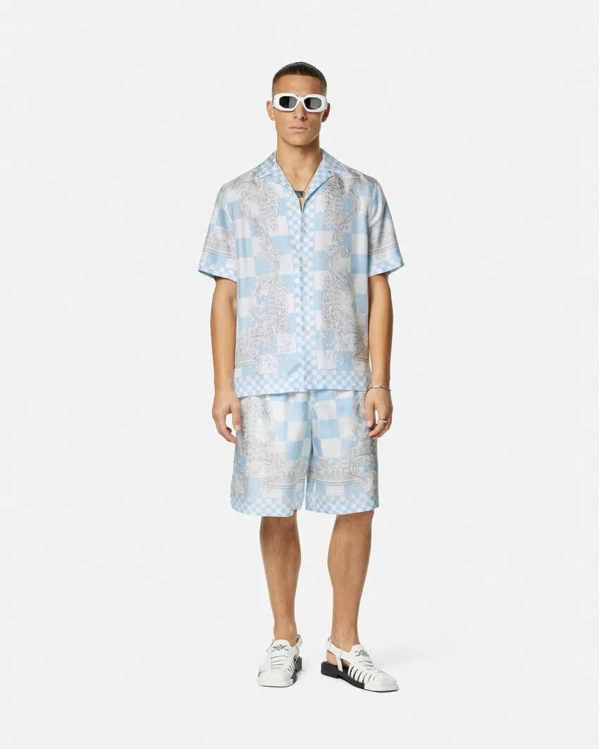 Barocco Check-Printed Knee-Length Shorts
